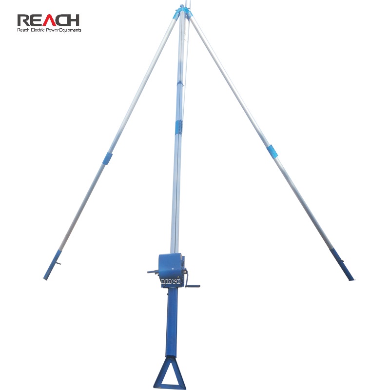 Aluminum Alloy Tubular Gin Pole With Manual Winch